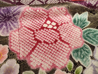 平和屋着物▼豪華振袖 総絞り 草花文 正絹 逸品 AAAU4837ck