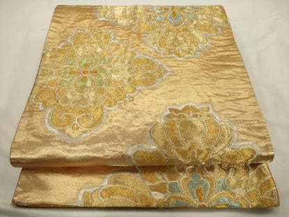 平和屋着物◎六通柄袋帯 花菱文 金銀糸 正絹 逸品 AAAU5110sx
