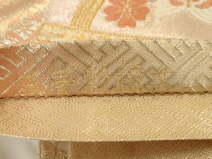 平和屋着物◎九百佐賀錦 六通柄袋帯 唐織 王華彩織文 金糸 正絹 逸品 AAAU5188sx
