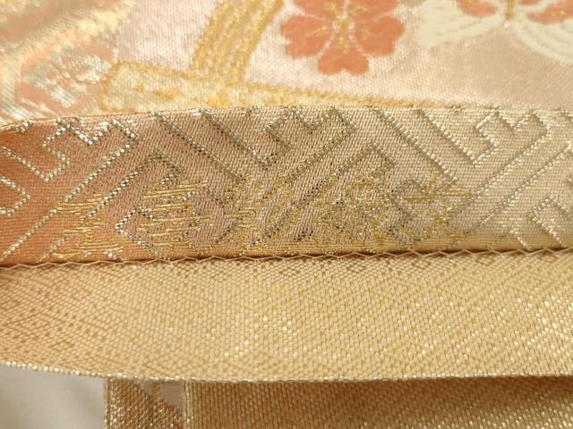 平和屋着物◎九百佐賀錦 六通柄袋帯 唐織 王華彩織文 金糸 正絹 逸品 AAAU5188sx