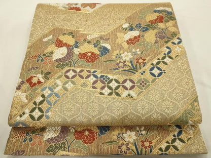平和屋着物◎六通柄袋帯 桃山松皮取文 正絹 逸品 AAAU5189sx