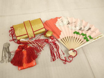 平和屋本店[]七五三　和装小物セット　舞桜文　暈し染め　箱付き　逸品　AAAU5253ja