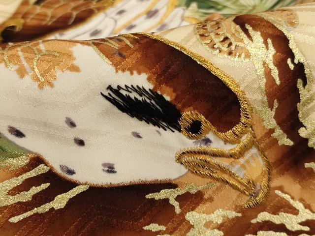 平和屋着物[]お宮参り　男の子　祝着　産着　初着　のしめ　刺繍　鷹　金彩　洗える着物　AAAU5254ja