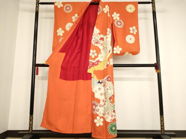 平和屋着物∵女の子 十三参り 子供 祝着 駒刺繍 道長花文 金彩 逸品 未使用 AAAU5275ja