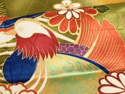 平和屋着物∵女の子 十三参り 子供 祝着 流水鴛鴦文 暈し染め 金彩 やまと誂製 逸品 AAAU5294ja