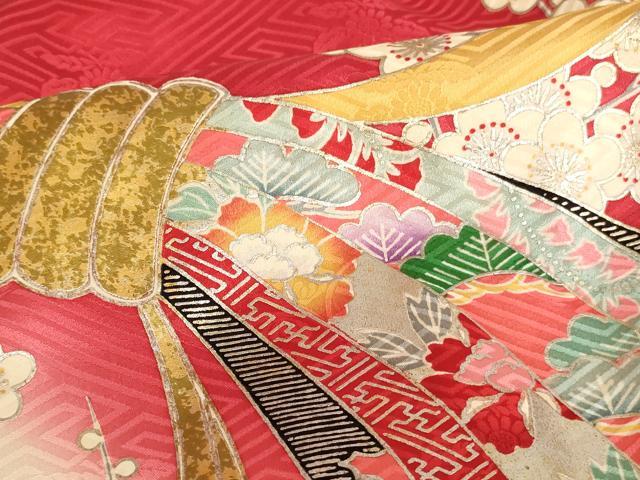 平和屋着物[]お宮参り　女の子　祝着　産着　初着　のしめ　束ね熨斗花文　暈し染め　金銀彩　逸品　AAAU5301ja