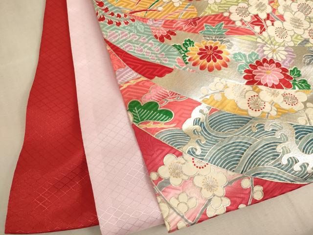 平和屋着物[]お宮参り　女の子　祝着　産着　初着　のしめ　束ね熨斗花文　暈し染め　金銀彩　逸品　AAAU5301ja
