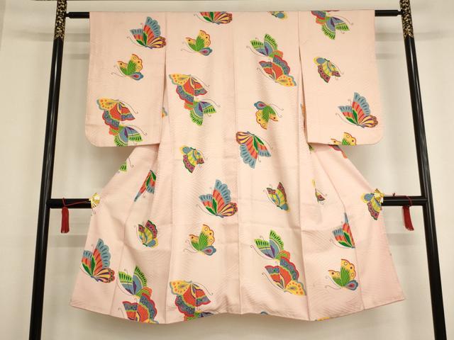 平和屋着物[]七五三　女の子　７歳　祝着　四つ身　舞蝶文　逸品　AAAU5339ja