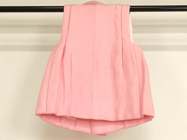平和屋着物[]七五三　女の子　３歳　被布　舞花地紋　鴇色　逸品　AAAU5342ja