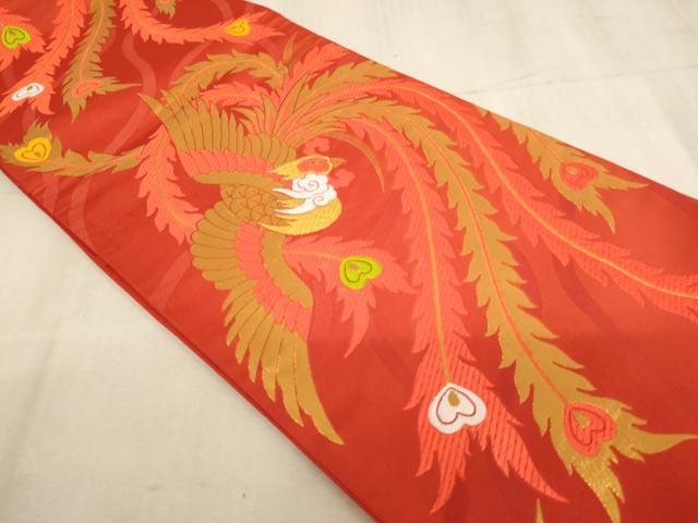 平和屋着物[]子供　全通柄袋帯　唐織　鳳凰文　金糸　AAAU5364ja