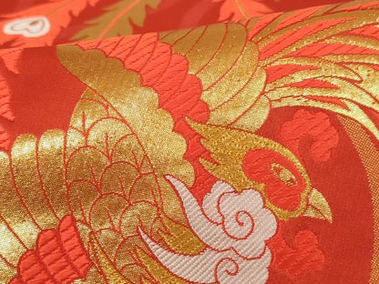 平和屋着物[]子供　全通柄袋帯　唐織　鳳凰文　金糸　AAAU5364ja