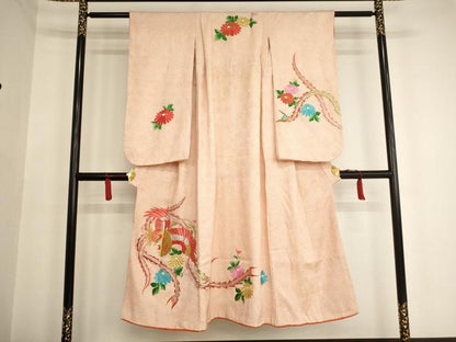 平和屋着物∵女の子 十三参り 子供 祝着 総絞り 総刺繍 鳳凰花文 金銀糸 正絹 逸品 AAAU5369ja