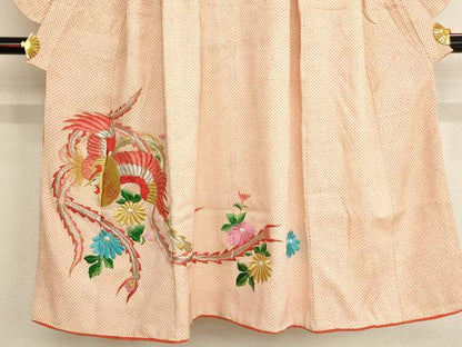 平和屋着物∵女の子 十三参り 子供 祝着 総絞り 総刺繍 鳳凰花文 金銀糸 正絹 逸品 AAAU5369ja