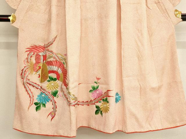 平和屋着物∵女の子 十三参り 子供 祝着 総絞り 総刺繍 鳳凰花文 金銀糸 正絹 逸品 AAAU5369ja