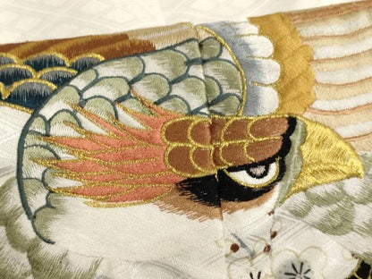 平和屋着物[]七五三　男の子　5歳　祝着・羽織・長襦袢セット　刺繍　鷹風景文　暈し染め　金糸　金彩　洗える着物　AAAU5408ja