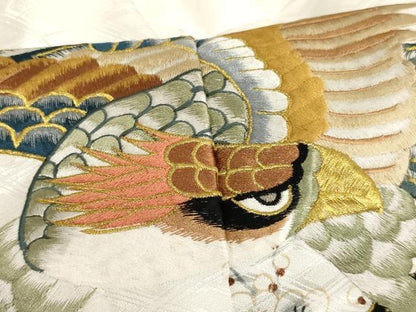 平和屋着物[]七五三　男の子　5歳　祝着・羽織・長襦袢セット　刺繍　鷹風景文　暈し染め　金糸　金彩　洗える着物　AAAU5409ja