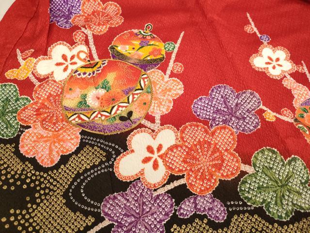 平和屋着物[]七五三　女の子　３歳　祝着　三つ身　長襦袢・被布・小物セット　駒刺繍　鈴花文　暈し染め　金彩　AAAU5433ja