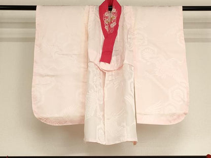 平和屋着物[]七五三　女の子　３歳　祝着　三つ身　長襦袢・被布・小物セット　駒刺繍　鈴花文　暈し染め　金彩　AAAU5433ja