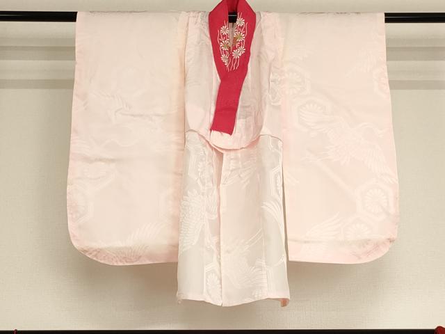 平和屋着物[]七五三　女の子　３歳　祝着　三つ身　長襦袢・被布・小物セット　駒刺繍　鈴花文　暈し染め　金彩　AAAU5433ja