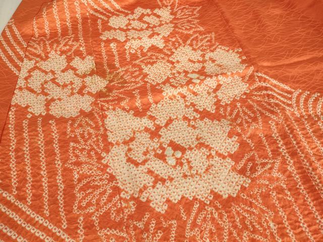 平和屋着物[]子供　女の子　9・10歳　訪問着　祝着　絞り　籬花文　正絹　逸品　AABF2340ja