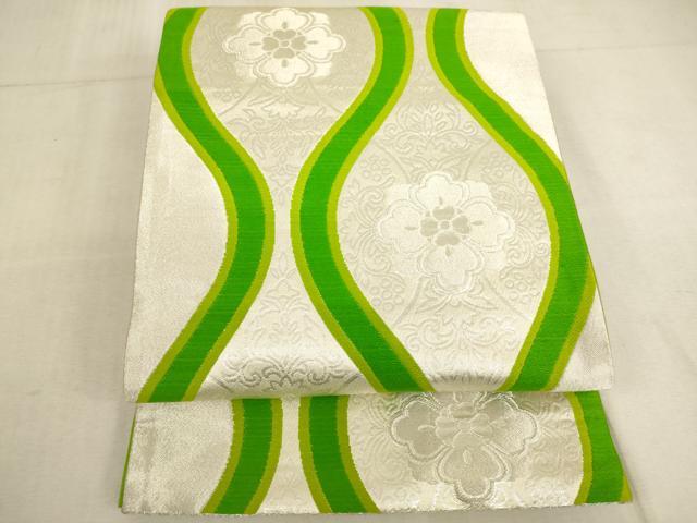平和屋着物[]子供 全通柄袋帯 立涌花文 正絹 逸品 AAAU5452ja