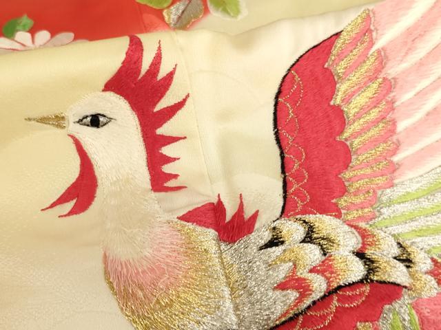 平和屋着物∵女の子 十三参り 子供 祝着 総刺繍 鳳凰花文 暈し染め 金銀糸 正絹 逸品 AAAU5476ja
