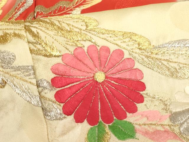 平和屋着物∵女の子 十三参り 子供 祝着 総刺繍 鳳凰花文 暈し染め 金銀糸 正絹 逸品 AAAU5476ja