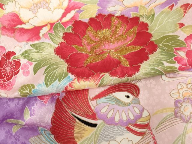 平和屋着物[]お宮参り　女の子　祝着　産着　初着　のしめ　刺繍　花籠鴛鴦文　暈し染め　金糸　金彩　AAAU5532ja