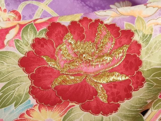 平和屋着物[]お宮参り　女の子　祝着　産着　初着　のしめ　刺繍　花籠鴛鴦文　暈し染め　金糸　金彩　AAAU5532ja