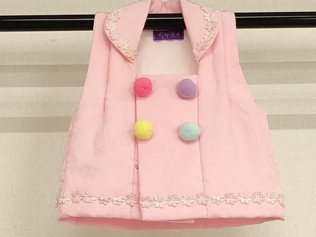 平和屋着物[]七五三　女の子　３歳　祝着　三つ身　長襦袢・被布セット　二部式　花手毬文　金彩　洗える着物　AAAU5536ja