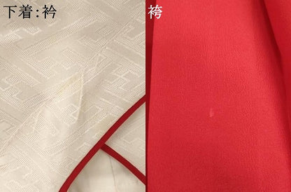 平和屋着物[]七五三　女の子　３歳　祝着　三つ身　袴付き　桜手毬文　金彩　洗える着物　AAAU5552ja