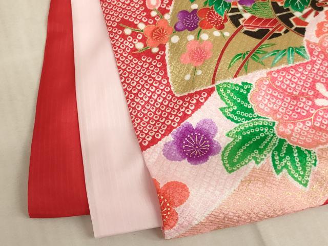 平和屋着物[]お宮参り　女の子　祝着　産着　初着　のしめ　御所車花文　金彩　洗える着物　AAAU5573ja