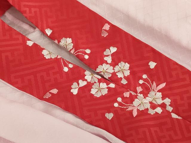 平和屋着物[]七五三　女の子　３歳　祝着　三つ身　長襦袢・被布セット　舞花文　金彩　式部ロマン　洗える着物　AAAU5593ja