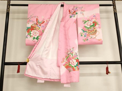 平和屋着物[]お宮参り　女の子　祝着　産着　初着　のしめ　花手毬文　暈し染め　金彩　AAAU5597ja