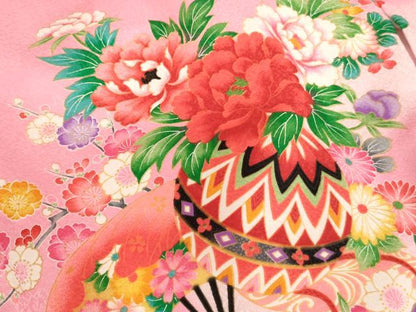平和屋着物[]お宮参り　女の子　祝着　産着　初着　のしめ　花手毬文　暈し染め　金彩　AAAU5597ja
