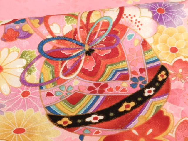 平和屋着物[]お宮参り　女の子　祝着　産着　初着　のしめ　花手毬文　暈し染め　金彩　AAAU5598ja