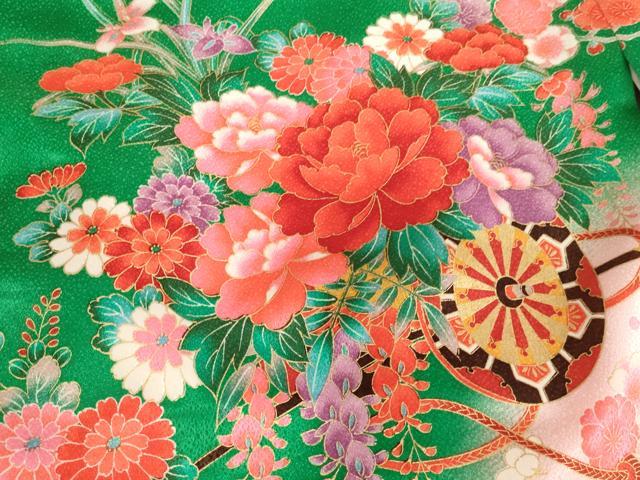平和屋着物[]お宮参り　女の子　祝着　産着　初着　のしめ　花車文　暈し染め　金彩　AAAU5600ja