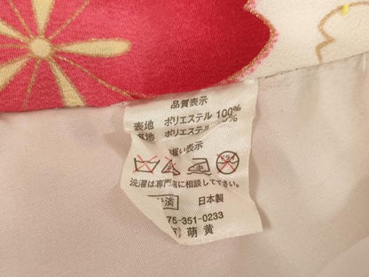 平和屋着物[]七五三　女の子　３歳　祝着　三つ身　長襦袢セット　刺繍　舞桜文　金糸　金彩　AAAU5601ja