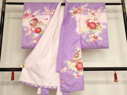 平和屋着物[]お宮参り　女の子　祝着　産着　初着　のしめ　刺繍　花籠文　暈し染め　金糸　金彩　AAAU5603ja