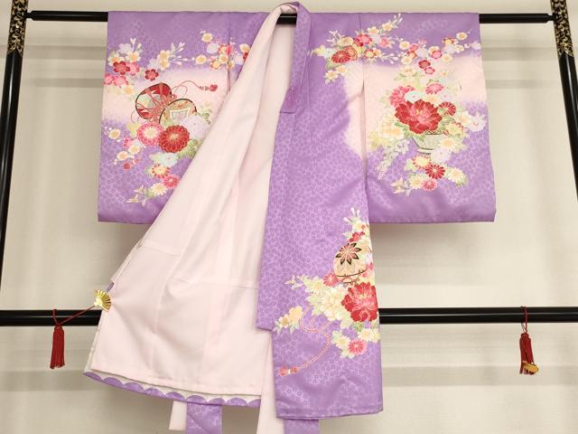 平和屋着物[]お宮参り　女の子　祝着　産着　初着　のしめ　刺繍　花籠文　暈し染め　金糸　金彩　AAAU5603ja
