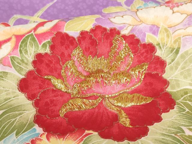 平和屋着物[]お宮参り　女の子　祝着　産着　初着　のしめ　刺繍　花籠文　暈し染め　金糸　金彩　AAAU5603ja