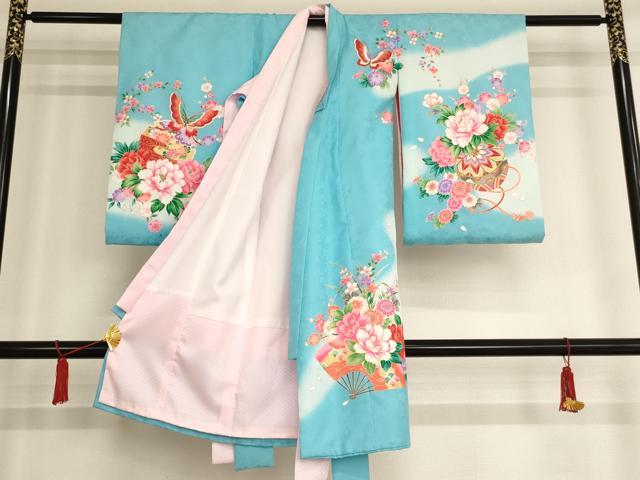 平和屋着物[]お宮参り　女の子　祝着　産着　初着　のしめ　楽器花文　暈し染め　金彩　AAAU5604ja