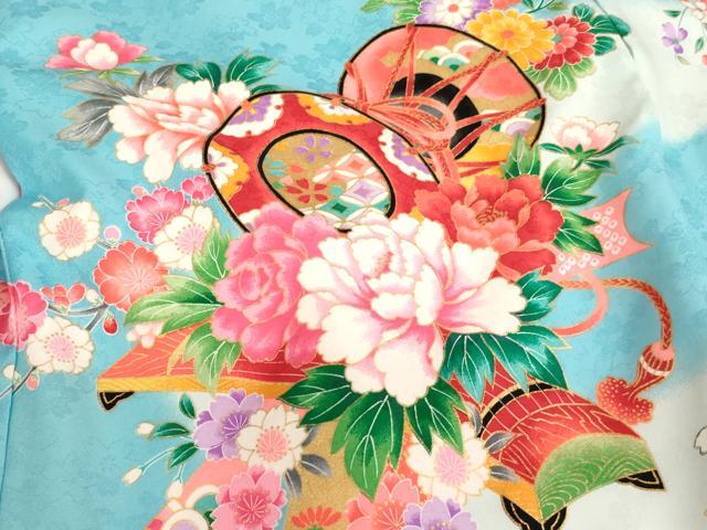 平和屋着物[]お宮参り　女の子　祝着　産着　初着　のしめ　楽器花文　暈し染め　金彩　AAAU5604ja