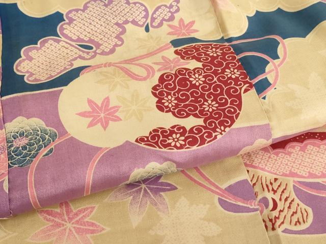 平和屋本店■打敷　内敷　香台掛　3点セット　吉祥花文　鶴丸文　法衣　寺院　仏具　仏教　僧侶　神職　装束　AAAU5620ja