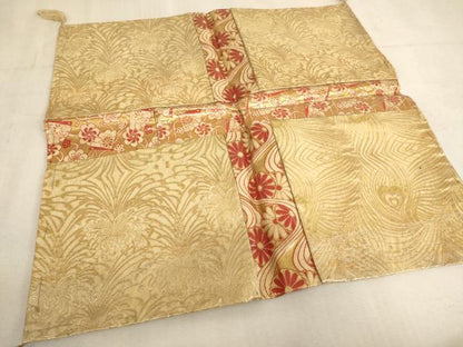 平和屋本店■経机掛 香台掛 草花文 金襴 ビニール加工 法衣 寺院 仏具 仏教 僧侶 神職 装束 AAAU5636ja