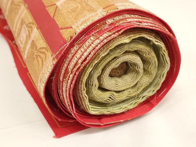 平和屋本店■金襴布 反物 端切れ 袈裟 法衣 ５点セット 初宮詣 鳳凰文 寺院 仏具 仏教 僧侶 神職 装束 AAAU5678ja