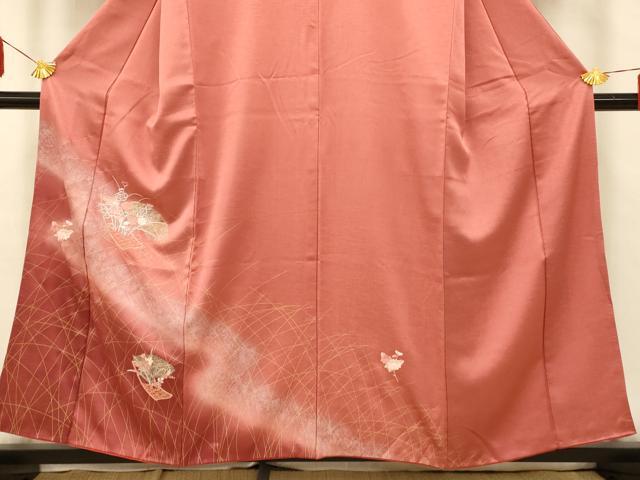 平和屋着物□訪問着 中国三大刺繍 汕頭刺繍 スワトウ刺繍 短冊花