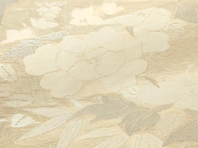 平和屋着物＊夏物 六通柄袋帯 草花文 銀糸 正絹 逸品 AAAU6249pf