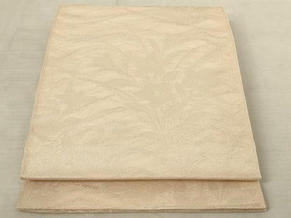平和屋着物＊夏物 六通柄袋帯 草花文 銀糸 正絹 逸品 AAAU6259pf