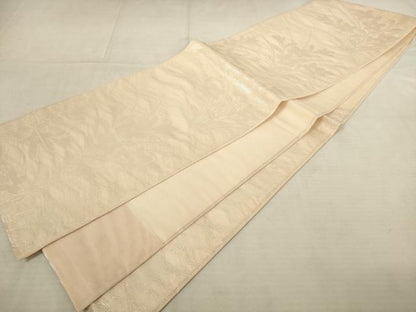 平和屋着物＊夏物 六通柄袋帯 草花文 銀糸 正絹 逸品 AAAU6259pf